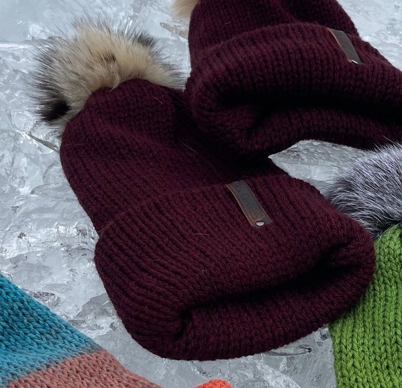 Maroon Raccoon Beanie