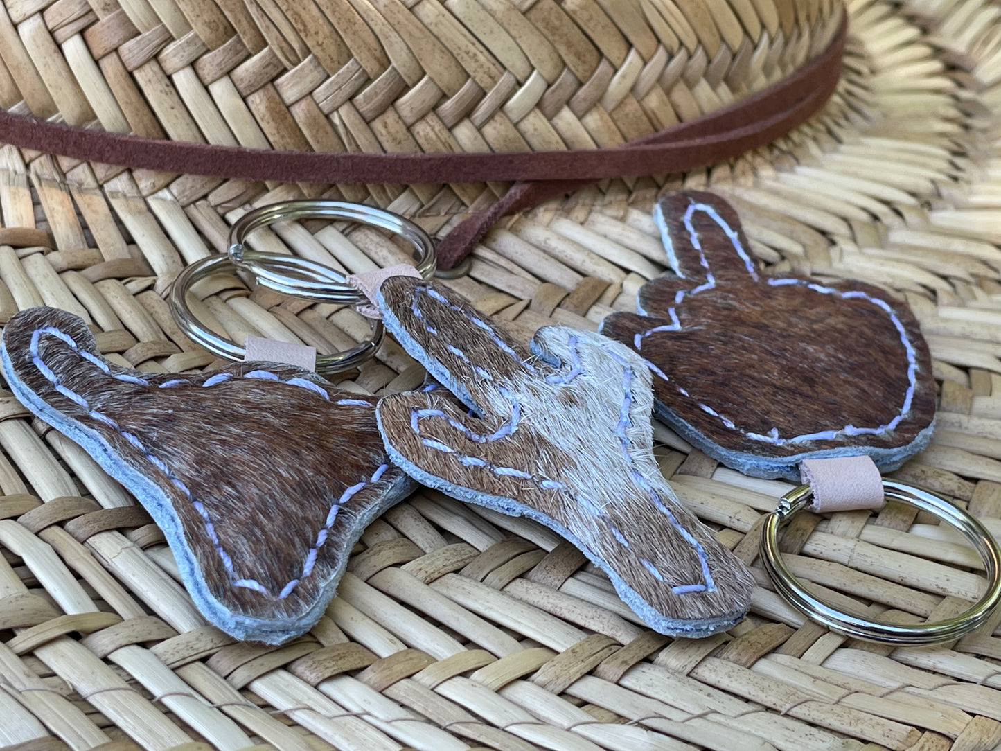 Cowhide Keychains