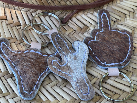 Cowhide Keychains