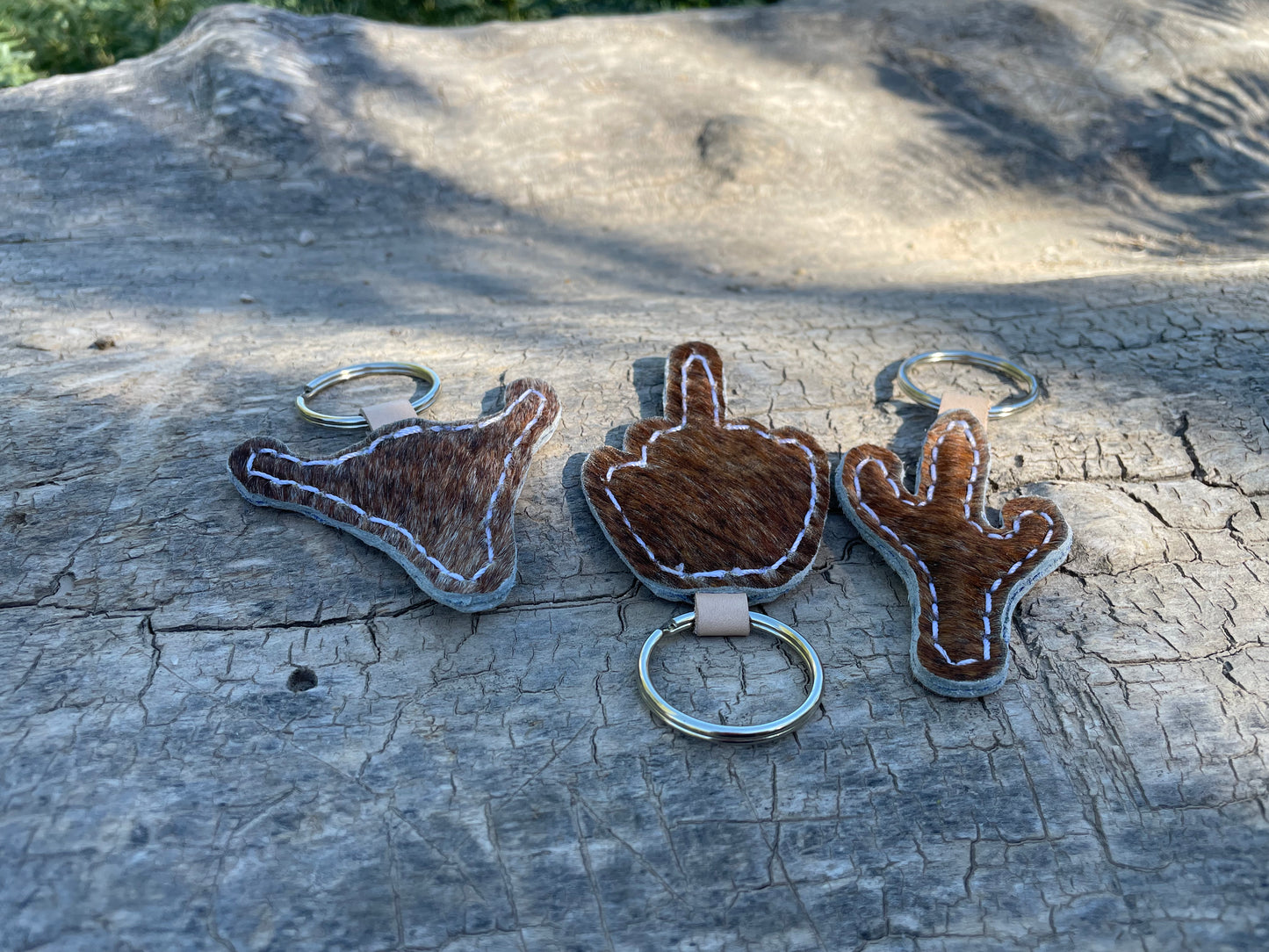 Cowhide Keychains