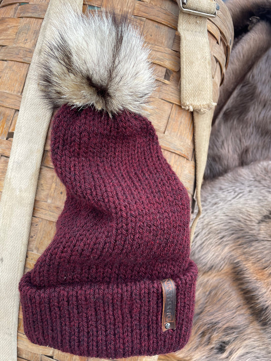 Maroon Raccoon Beanie