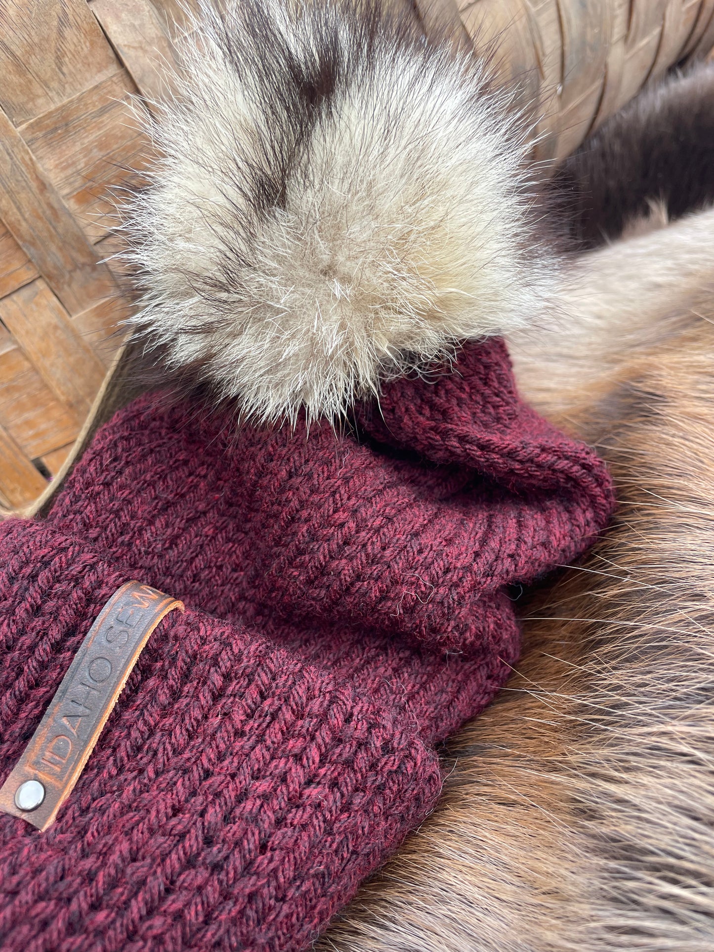 Maroon Raccoon Beanie