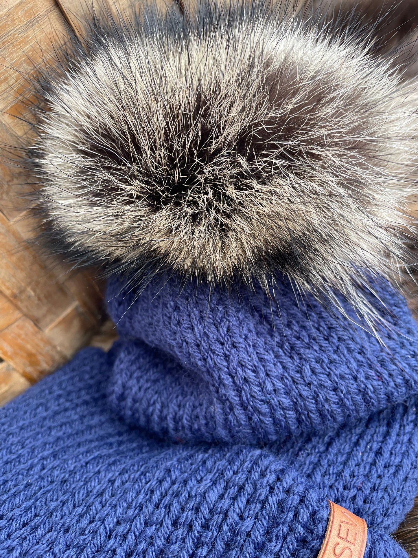 Navy Raccoon Beanie