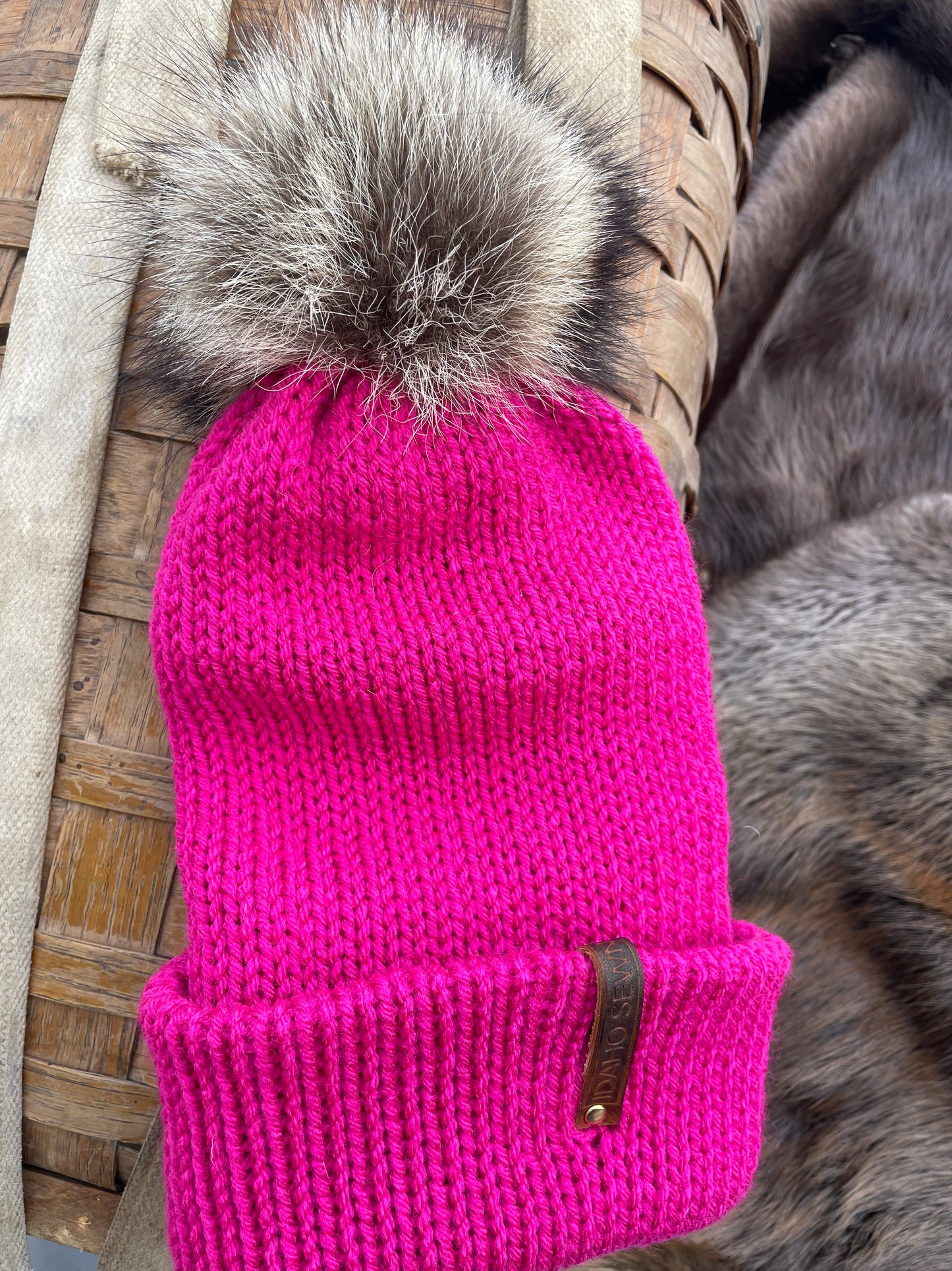 Pink Raccoon Beanie