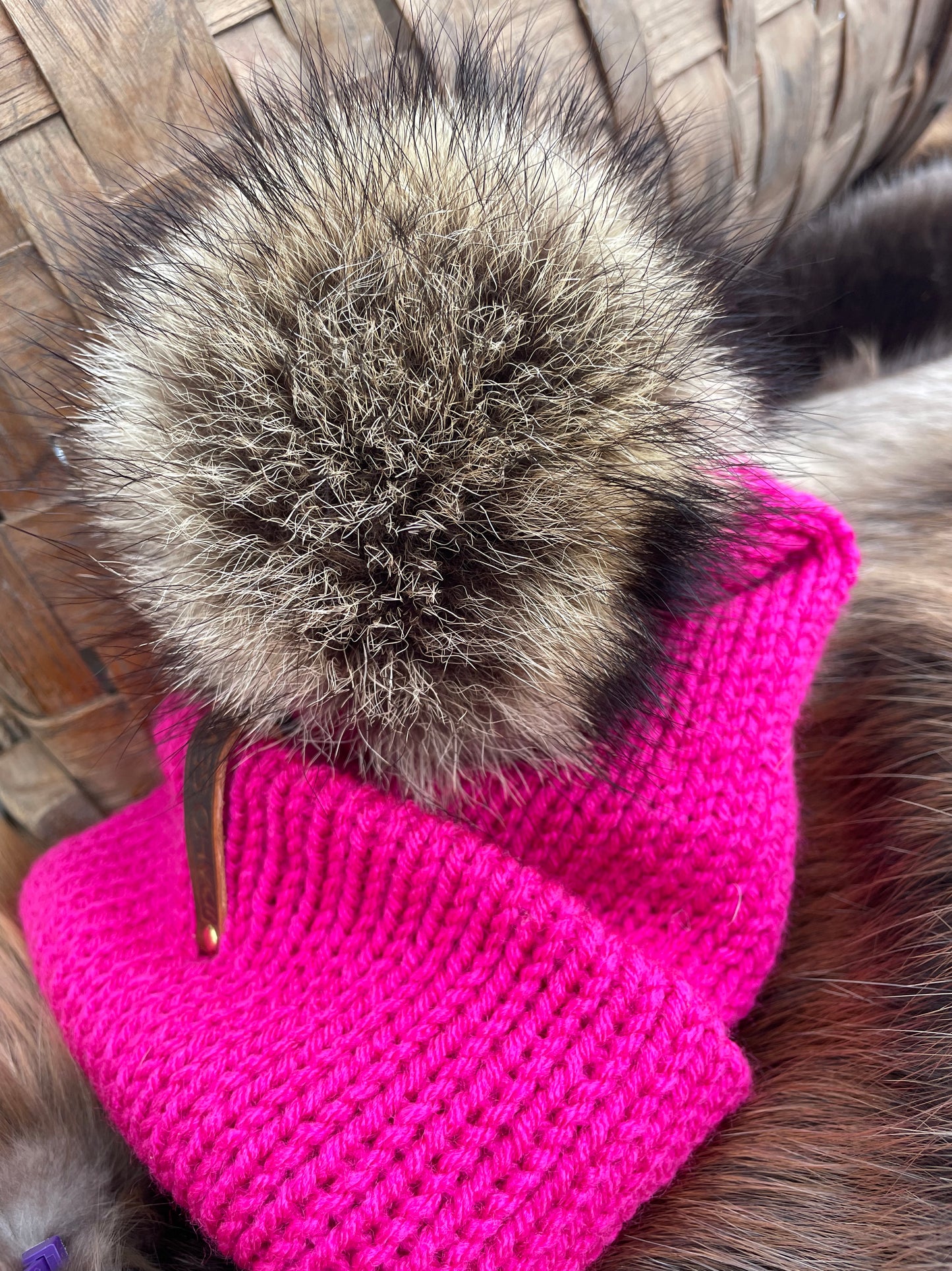 Pink Raccoon Beanie