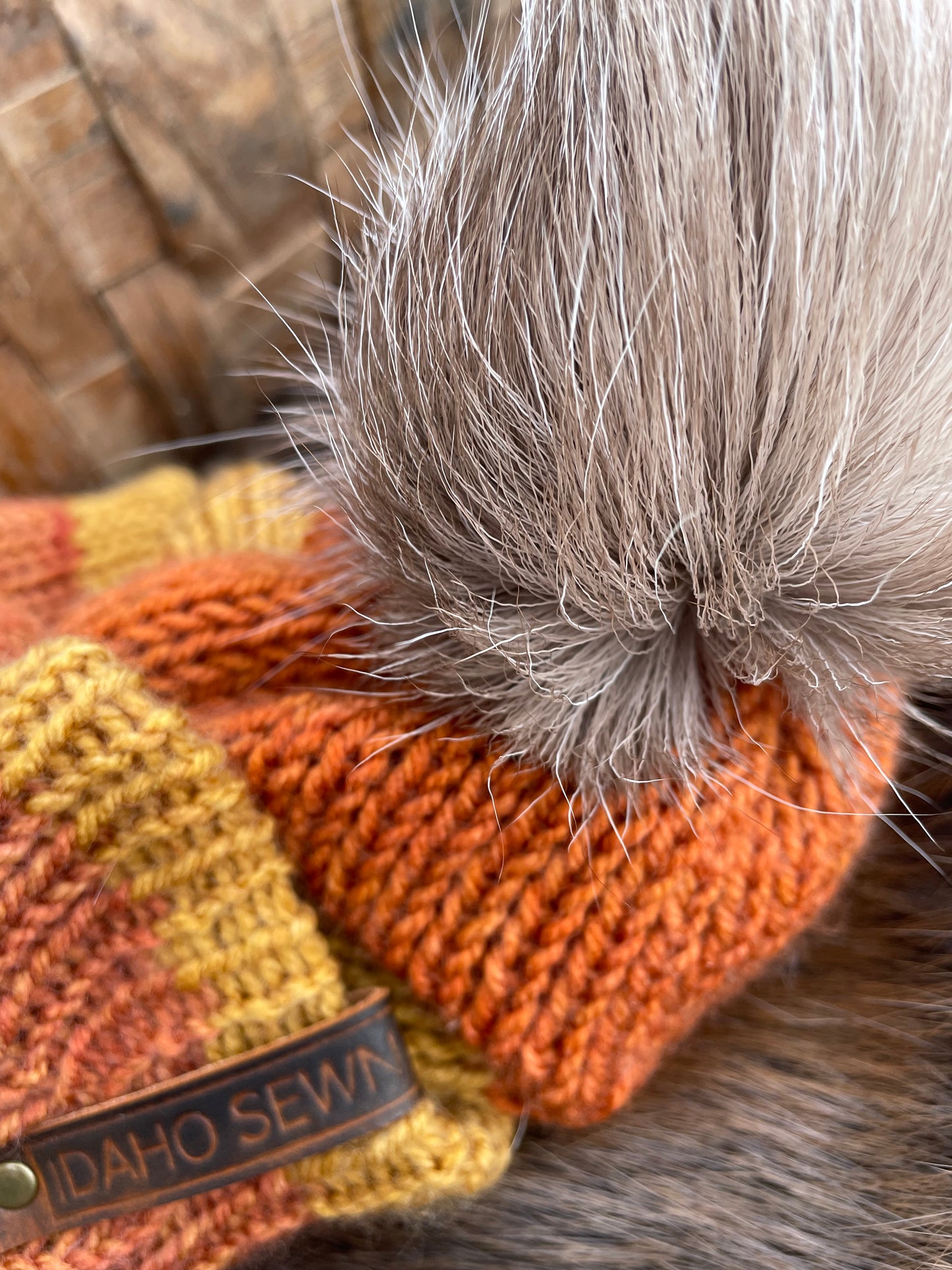 Orange Reindeer Beanie