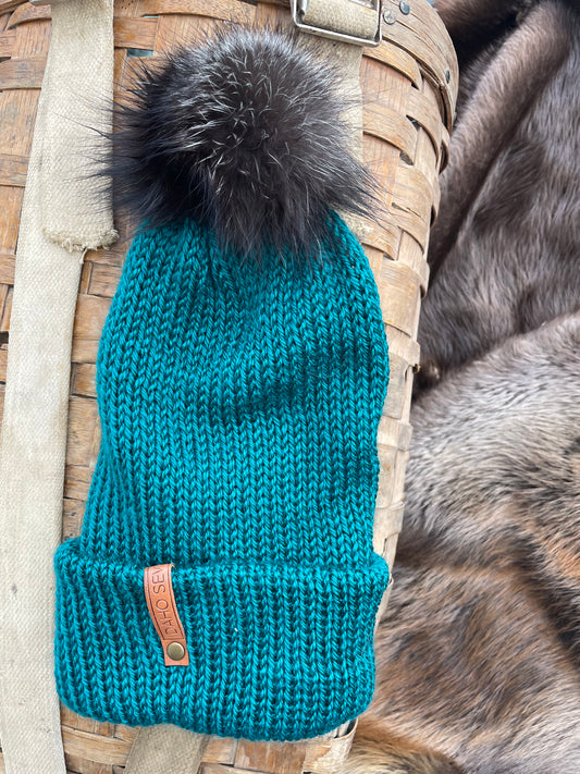 Teal Fox Beanie