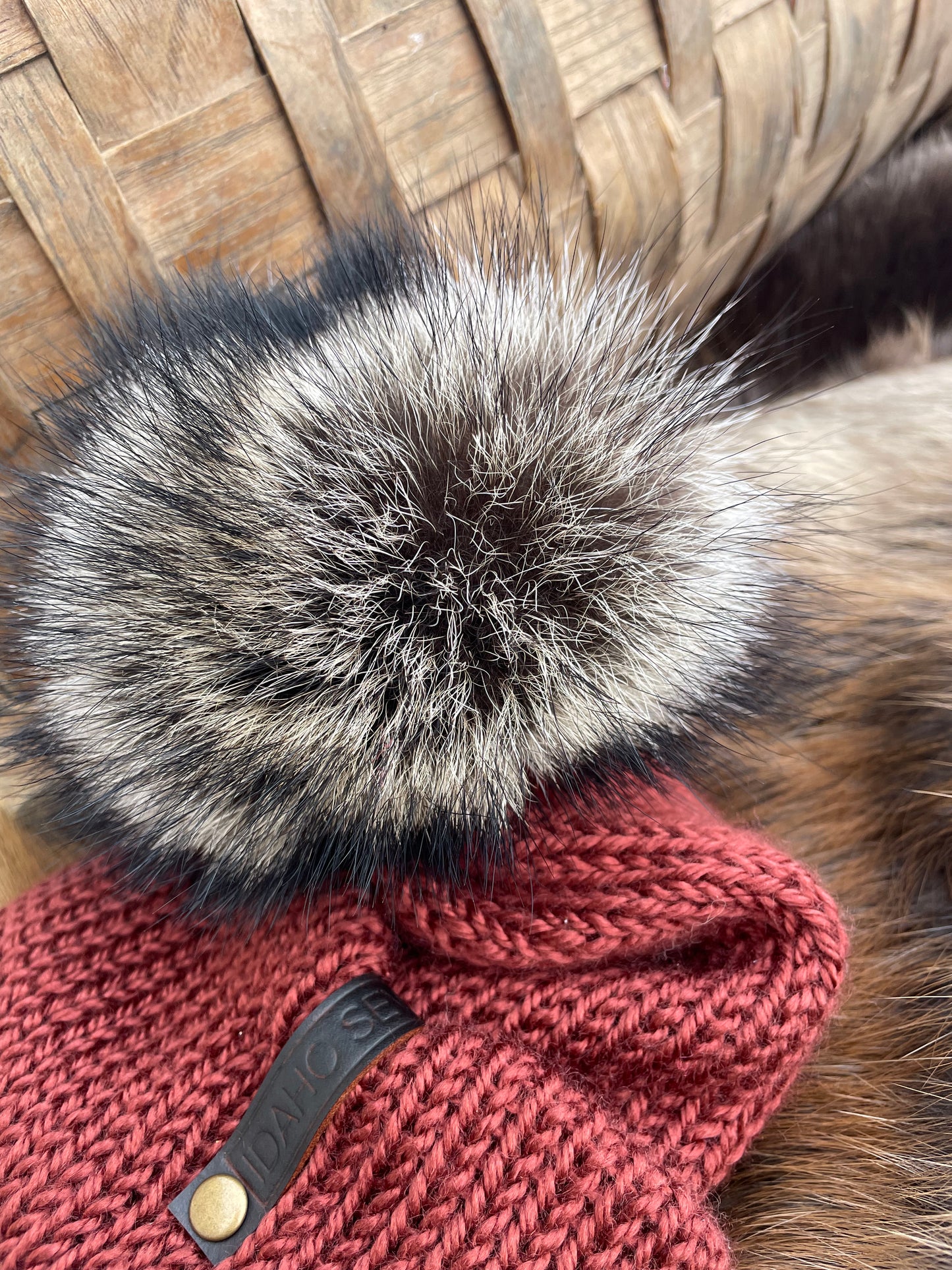 Burnt Orange Raccoon Beanie